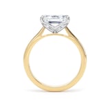 Goldsmiths 18ct Yellow Gold and Platinum 3.00cttw East-West Emerald Cut Lab Grown Diamond Solitaire Engagement Ring - Ring Size K