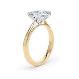 Goldsmiths 18ct Yellow Gold and Platinum 3.00cttw East-West Emerald Cut Lab Grown Diamond Solitaire Engagement Ring - Ring Size K