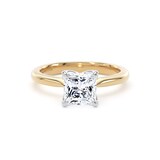 Goldsmiths 18ct Yellow Gold and Platinum 1.50cttw Princess Cut Lab Grown Diamond Solitaire Engagement Ring - Ring Size L.5
