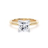 Goldsmiths 18ct Yellow Gold and Platinum 2.00cttw Princess Cut Lab Grown Diamond Solitaire Engagement Ring - Ring Size P.5
