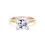 Goldsmiths 18ct Yellow Gold and Platinum 3.00cttw Princess Cut Lab Grown Diamond Solitaire Engagement Ring - Ring Size I