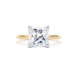 Goldsmiths 18ct Yellow Gold and Platinum 3.00cttw Princess Cut Lab Grown Diamond Solitaire Engagement Ring - Ring Size I