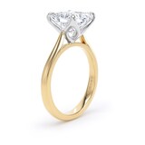 Goldsmiths 18ct Yellow Gold and Platinum 3.00cttw Princess Cut Lab Grown Diamond Solitaire Engagement Ring - Ring Size I