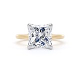 Goldsmiths 18ct Yellow Gold and Platinum 4.00cttw Princess Cut Lab Grown Diamond Solitaire Engagement Ring - Ring Size L