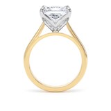 Goldsmiths 18ct Yellow Gold and Platinum 4.00cttw Princess Cut Lab Grown Diamond Solitaire Engagement Ring - Ring Size L