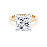 Goldsmiths 18ct Yellow Gold and Platinum 5.00cttw Princess Cut Lab Grown Diamond Solitaire Engagement Ring - Ring Size L.5