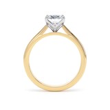 Goldsmiths 18ct Yellow Gold and Platinum 1.50cttw Cushion Cut Lab Grown Diamond Solitaire Engagement Ring - Ring Size P