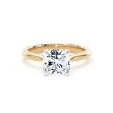 Goldsmiths 18ct Yellow Gold and Platinum 2.00cttw Cushion Cut Lab Grown Diamond Solitaire Engagement Ring - Ring Size G
