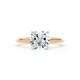 Goldsmiths 18ct Yellow Gold and Platinum 2.00cttw Cushion Cut Lab Grown Diamond Solitaire Engagement Ring - Ring Size G