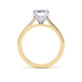 Goldsmiths 18ct Yellow Gold and Platinum 2.00cttw Cushion Cut Lab Grown Diamond Solitaire Engagement Ring - Ring Size G