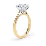 Goldsmiths 18ct Yellow Gold and Platinum 3.00cttw Cushion Cut Lab Grown Diamond Solitaire Engagement Ring - Ring Size F.5