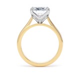 Goldsmiths 18ct Yellow Gold and Platinum 4.00cttw Cushion Cut Lab Grown Diamond Solitaire Engagement Ring - Ring Size L