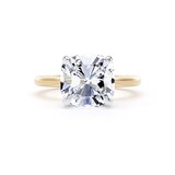 Goldsmiths 18ct Yellow Gold and Platinum 5.00cttw Cushion Cut Lab Grown Diamond Solitaire Engagement Ring - Ring Size N