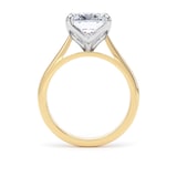 Goldsmiths 18ct Yellow Gold and Platinum 5.00cttw Cushion Cut Lab Grown Diamond Solitaire Engagement Ring - Ring Size N