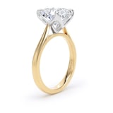 Goldsmiths 18ct Yellow Gold and Platinum 5.00cttw Cushion Cut Lab Grown Diamond Solitaire Engagement Ring - Ring Size N
