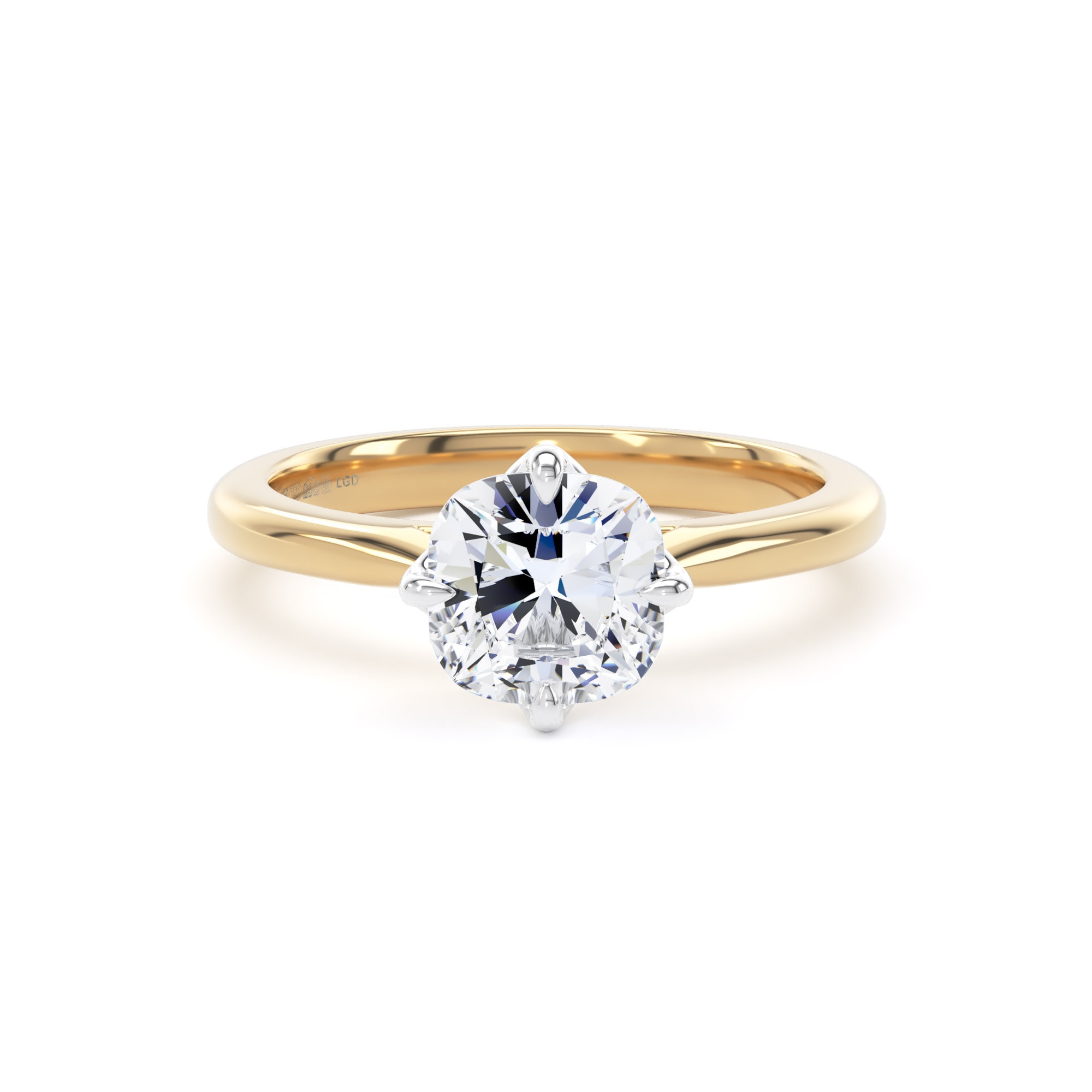 18ct Yellow Gold and Platinum Compass Set 1.50cttw Cushion Cut Lab Grown Diamond Solitaire Engagement Ring