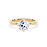 Goldsmiths 18ct Yellow Gold and Platinum Compass Set 1.50cttw Cushion Cut Lab Grown Diamond Solitaire Engagement Ring - Ring Size F.5