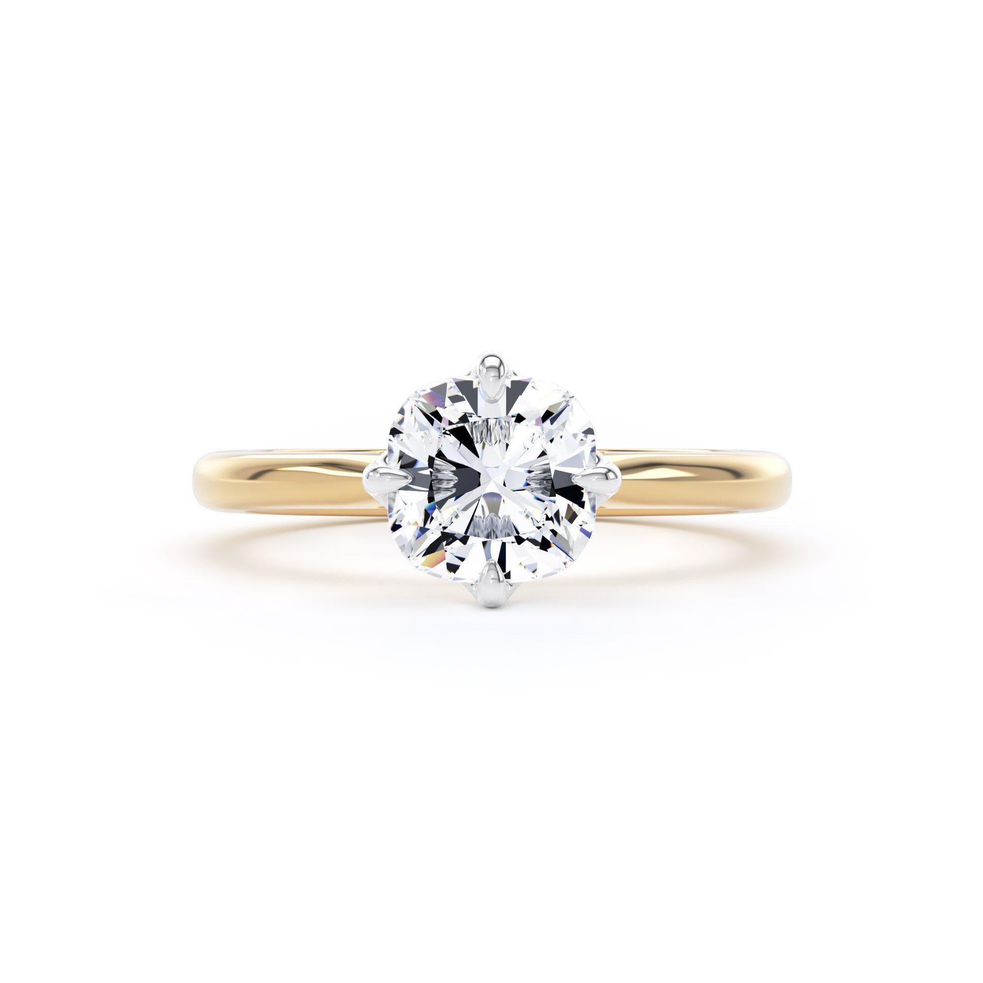 Goldsmiths 18ct Yellow Gold and Platinum Compass Set 1.50cttw Cushion Cut Lab Grown Diamond Solitaire Engagement Ring - Ring Size L Goldsmiths 18ct Yellow Gold and Platinum Compass Set 1.50cttw Cushion Cut Lab Grown Diamond Solitaire Engagement Ring - Ring Size L