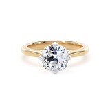 Goldsmiths 18ct Yellow Gold and Platinum Compass Set 2.00cttw Cushion Cut Lab Grown Diamond Solitaire Engagement Ring - Ring Size S