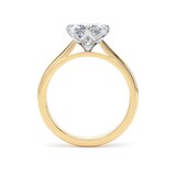 Goldsmiths 18ct Yellow Gold and Platinum Compass Set 2.00cttw Cushion Cut Lab Grown Diamond Solitaire Engagement Ring - Ring Size S