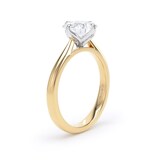 Goldsmiths 18ct Yellow Gold and Platinum Compass Set 2.00cttw Cushion Cut Lab Grown Diamond Solitaire Engagement Ring - Ring Size S