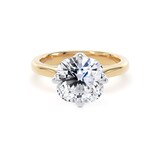 Goldsmiths 18ct Yellow Gold and Platinum Compass Set 4.00cttw Cushion Cut Lab Grown Diamond Solitaire Engagement Ring - Ring Size S