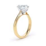 Goldsmiths 18ct Yellow Gold and Platinum Compass Set 4.00cttw Cushion Cut Lab Grown Diamond Solitaire Engagement Ring - Ring Size S