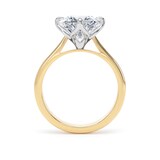 Goldsmiths 18ct Yellow Gold and Platinum Compass Set 5.00cttw Cushion Cut Lab Grown Diamond Solitaire Engagement Ring - Ring Size H.5