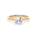 Goldsmiths 18ct Yellow Gold and Platinum 1.50cttw Asscher Cut Lab Grown Diamond Solitaire Engagement Ring - Ring Size V.5