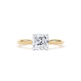 Goldsmiths 18ct Yellow Gold and Platinum 1.50cttw Asscher Cut Lab Grown Diamond Solitaire Engagement Ring - Ring Size V.5