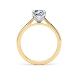 Goldsmiths 18ct Yellow Gold and Platinum 1.50cttw Asscher Cut Lab Grown Diamond Solitaire Engagement Ring - Ring Size V.5