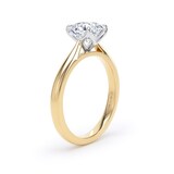 Goldsmiths 18ct Yellow Gold and Platinum 1.50cttw Asscher Cut Lab Grown Diamond Solitaire Engagement Ring - Ring Size V.5