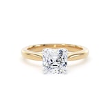 Goldsmiths 18ct Yellow Gold and Platinum 2.00cttw Asscher Cut Lab Grown Diamond Solitaire Engagement Ring - Ring Size G.5