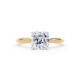 Goldsmiths 18ct Yellow Gold and Platinum 2.00cttw Asscher Cut Lab Grown Diamond Solitaire Engagement Ring - Ring Size G.5