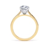 Goldsmiths 18ct Yellow Gold and Platinum 2.00cttw Asscher Cut Lab Grown Diamond Solitaire Engagement Ring - Ring Size G.5