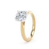 Goldsmiths 18ct Yellow Gold and Platinum 2.00cttw Asscher Cut Lab Grown Diamond Solitaire Engagement Ring - Ring Size G.5