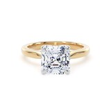 Goldsmiths 18ct Yellow Gold and Platinum 3.00cttw Asscher Cut Lab Grown Diamond Solitaire Engagement Ring - Ring Size Y