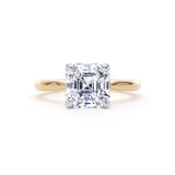 Goldsmiths 18ct Yellow Gold and Platinum 3.00cttw Asscher Cut Lab Grown Diamond Solitaire Engagement Ring - Ring Size Y