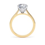 Goldsmiths 18ct Yellow Gold and Platinum 3.00cttw Asscher Cut Lab Grown Diamond Solitaire Engagement Ring - Ring Size Y