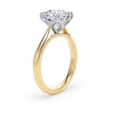 Goldsmiths 18ct Yellow Gold and Platinum 3.00cttw Asscher Cut Lab Grown Diamond Solitaire Engagement Ring - Ring Size Y