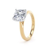 Goldsmiths 18ct Yellow Gold and Platinum 3.00cttw Asscher Cut Lab Grown Diamond Solitaire Engagement Ring - Ring Size Y
