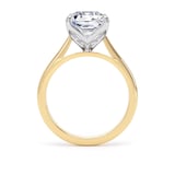 Goldsmiths 18ct Yellow Gold and Platinum 4.00cttw Asscher Cut Lab Grown Diamond Solitaire Engagement Ring - Ring Size H