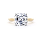 Goldsmiths 18ct Yellow Gold and Platinum 5.00cttw Asscher Cut Lab Grown Diamond Solitaire Engagement Ring - Ring Size Z