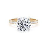 Goldsmiths 18ct Yellow Gold and Platinum 2.70cttw Round Lab Grown Diamond Set Shoulder Solitaire Engagement Ring - Ring Size W