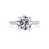 Goldsmiths 18ct Yellow Gold and Platinum 2.70cttw Round Lab Grown Diamond Set Shoulder Solitaire Engagement Ring - Ring Size W