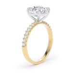 Goldsmiths 18ct Yellow Gold and Platinum 2.70cttw Round Lab Grown Diamond Set Shoulder Solitaire Engagement Ring - Ring Size W