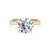 Goldsmiths 18ct Yellow Gold and Platinum 3.25cttw Round Lab Grown Diamond Set Shoulder Solitaire Engagement Ring - Ring Size Y