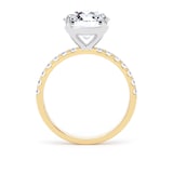 Goldsmiths 18ct Yellow Gold and Platinum 3.25cttw Round Lab Grown Diamond Set Shoulder Solitaire Engagement Ring - Ring Size Y