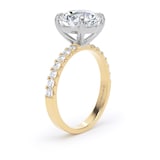 Goldsmiths 18ct Yellow Gold and Platinum 3.25cttw Round Lab Grown Diamond Set Shoulder Solitaire Engagement Ring - Ring Size Y