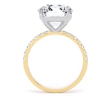 Goldsmiths 18ct Yellow Gold and Platinum 5.25cttw Round Lab Grown Diamond Set Shoulder Solitaire Engagement Ring - Ring Size Y.5